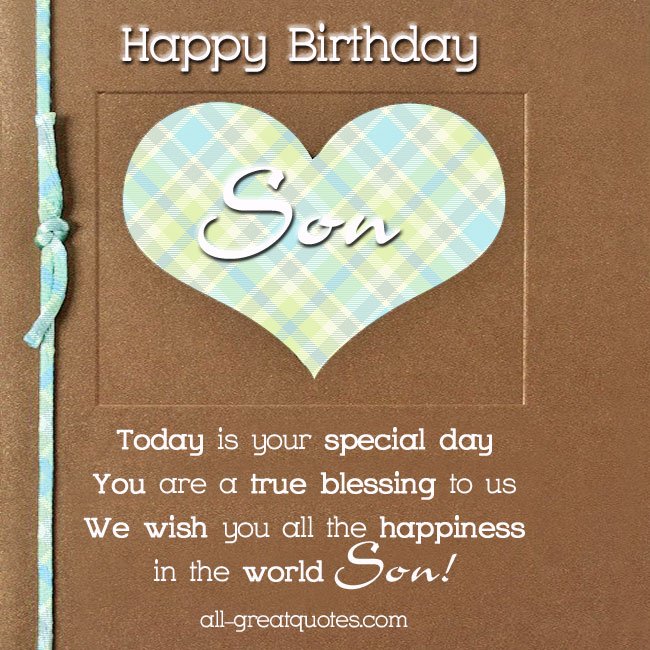 Free Birthday Cards For Son -