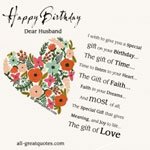Go to all free birthday cards for Husband - Share awesome free pictures, images for Husband birthday cards, on Facebook Husband free birthday cards to share on Facebook, Share on Facebook, birthday cards for free, ecard images, pictures, photos