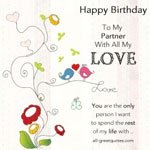 Go to all free birthday cards for Partner - Share awesome free pictures, images for Partner birthday cards, on Facebook