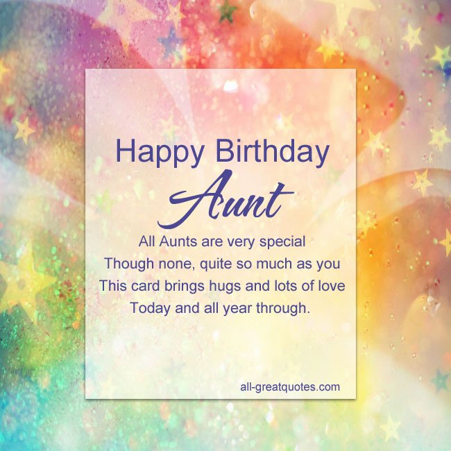 Happy Birthday Aunt All Aunts are very special