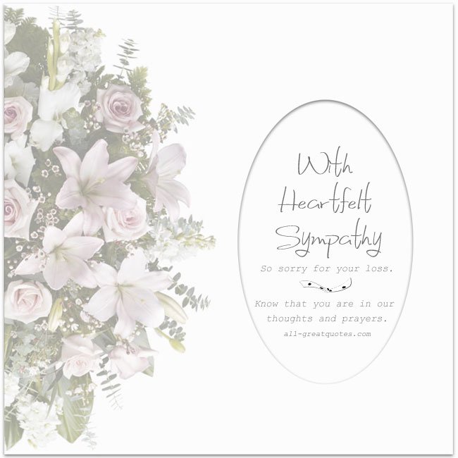 With Heartfelt Sympathy | So sorry for your loss