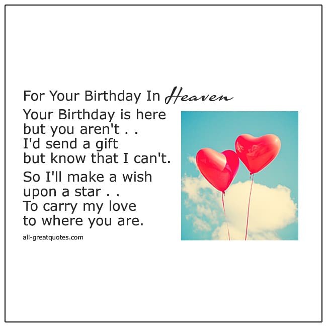 Your Birthday Is Here But You Aren't Birthday In Heaven Card