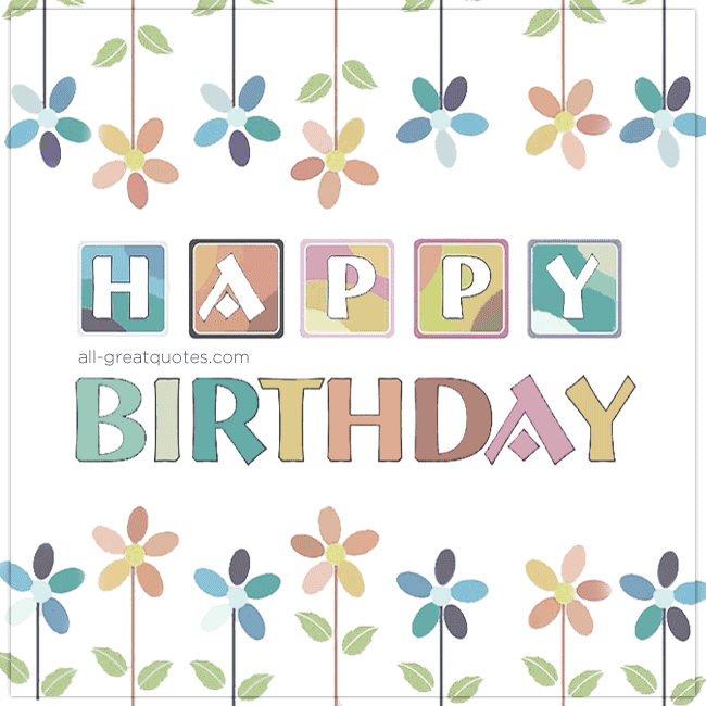 Happy Birthday Free Animated Flowery Birthday Card For Facebook