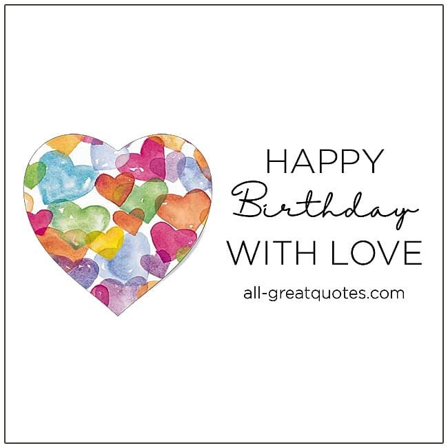Happy Birthday With Love Free Birthday Cards For Facebook